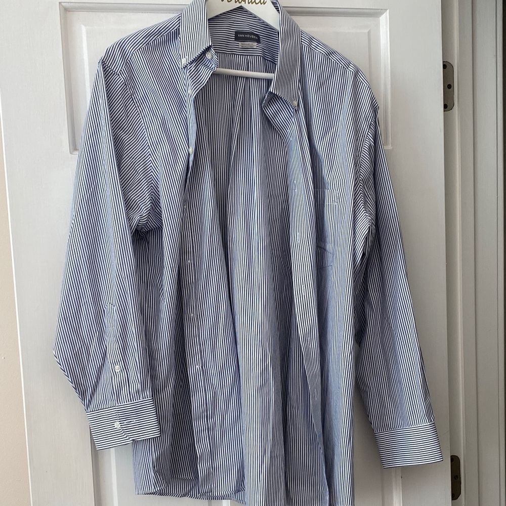 Van Heusen Men's Classic Blue Pinstripe Shirt
